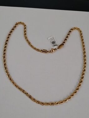 Verve Goldtone Rope Chain Necklace Size 20"